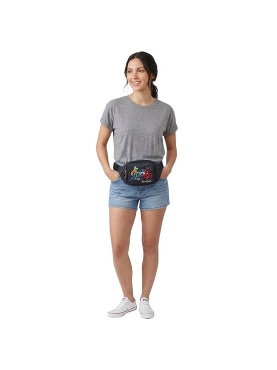 Disney Handbags - Disneyland 2008 Black Belt Fanny Pack Multiple Pockets Mickey Head Zipper Pulls